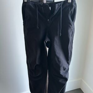 Aritzia TNA Black cotton supply pants with ties at the ankle